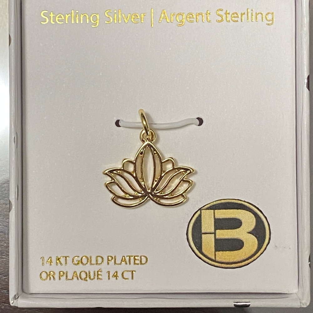 Elegant 14K Gold Plated Lotus Pendant